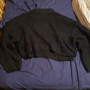 Cropped black sweater NWOT